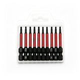TMAX 10pc T8H Tamper Proof Torx 2" Impact Torsion Screwdriver Bit S2 Steel with 1/4" Hex Shank