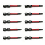 TMAX 10pc T9H Tamper Proof Torx 2" Impact Torsion Screwdriver Bit S2 Steel with 1/4" Hex Shank