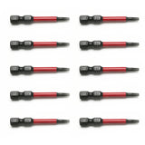TMAX 10pc T9H Tamper Proof Torx 2" Impact Torsion Screwdriver Bit S2 Steel with 1/4" Hex Shank