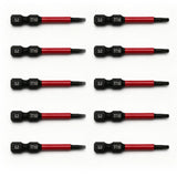 TMAX 10pc T10H Tamper Proof Torx 2" Impact Torsion Screwdriver Bit S2 Steel with 1/4" Hex Shank