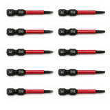 TMAX 10pc T10H Tamper Proof Torx 2" Impact Torsion Screwdriver Bit S2 Steel with 1/4" Hex Shank