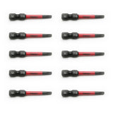 TMAX 10pc T15H Tamper Proof Torx 2" Impact Torsion Screwdriver Bit S2 Steel with 1/4" Hex Shank