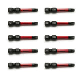 TMAX 10pc T20H Tamper Proof Torx 2" Impact Torsion Screwdriver Bit S2 Steel with 1/4" Hex Shank